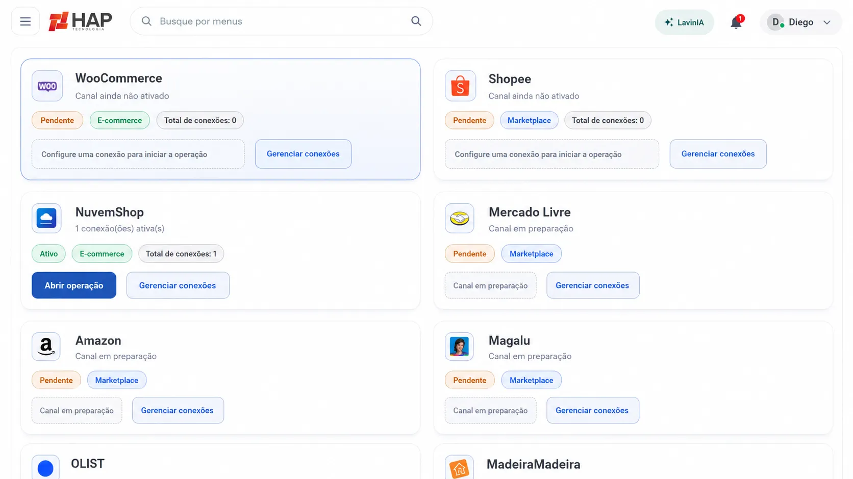 Marketplaces conectados